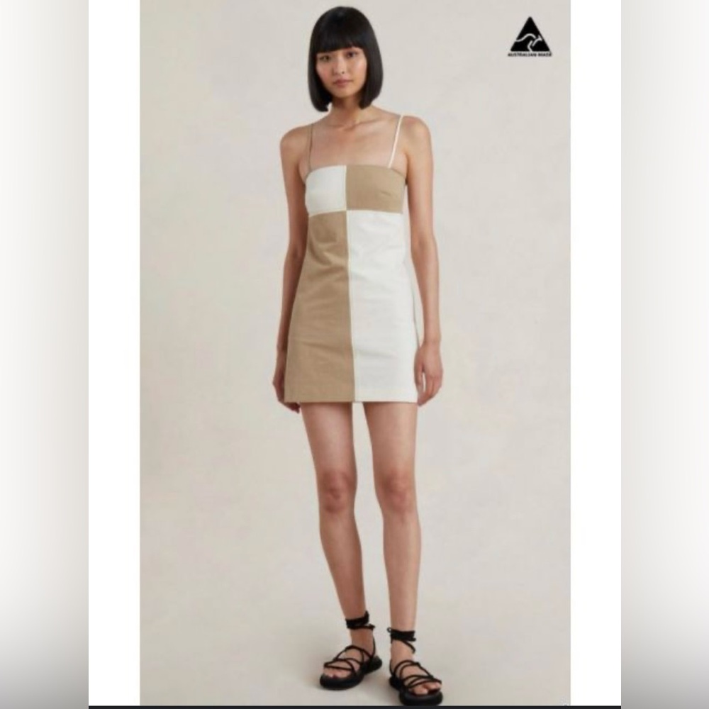 BEC & BRIDGE‎ Artie Mini Dress Tan/White Size 8